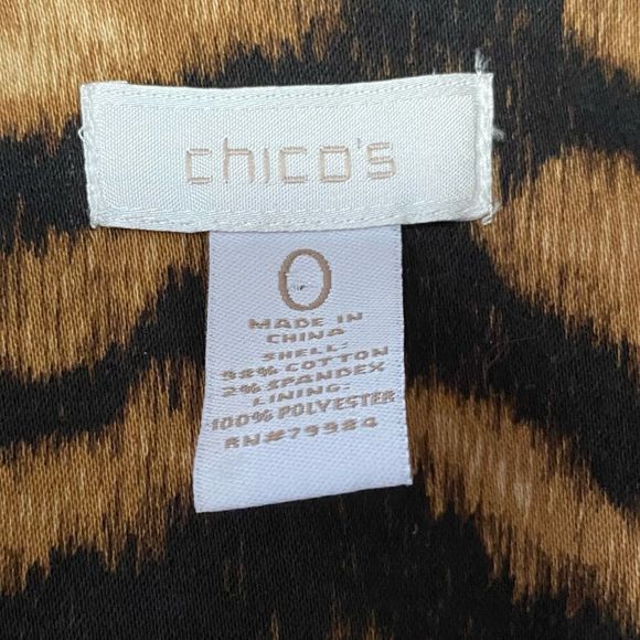 Chico’s 0=S/4 Black Leopard Print Button Front Lapel Button Cuff Career Blazer - Picture 6 of 7